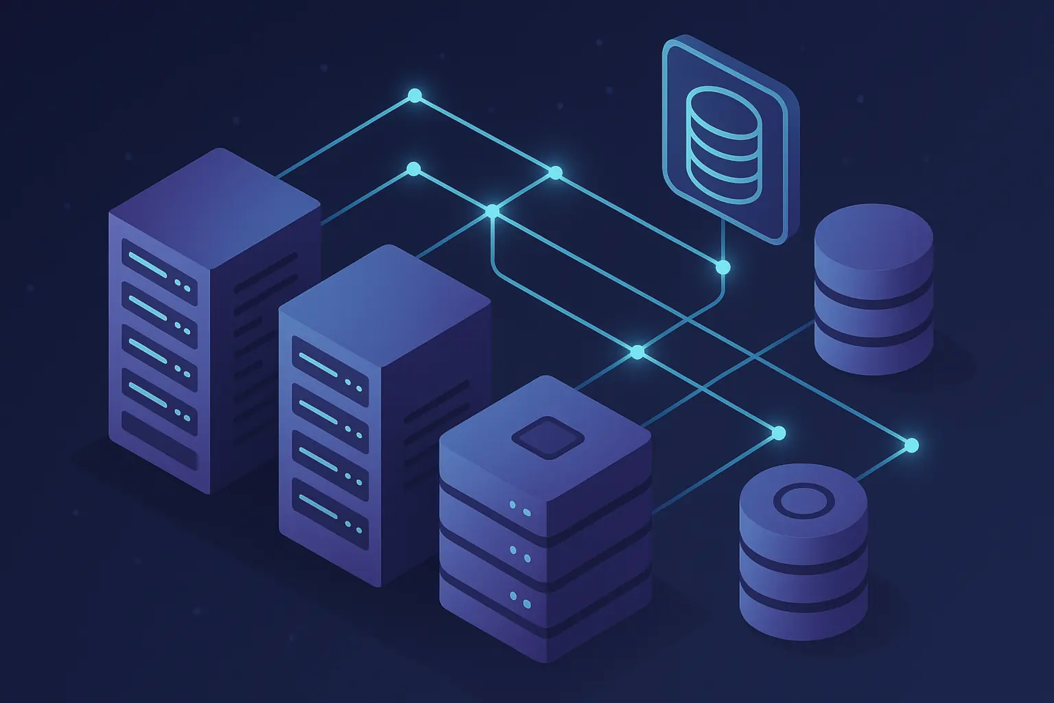 Illustration of back-end services and databases